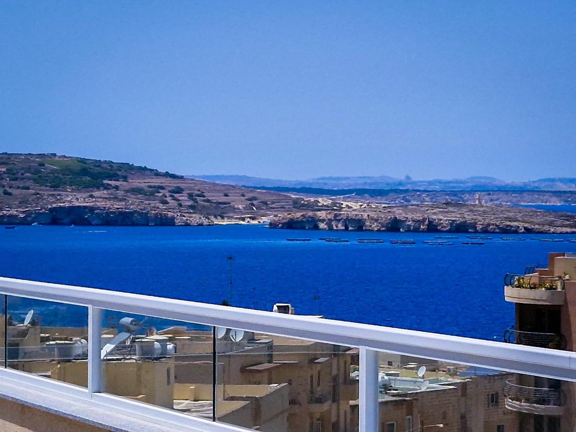 Sea View New Penthouse Terrace & Garage Parking Leilighet San Pawl il-Baħar Eksteriør bilde